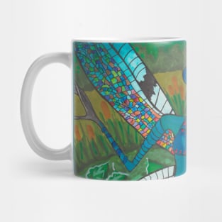 Dragonfly lady with rainbow wings Mug